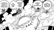 Edison, Pythagoras, Atlas, and Shaka's latest appearance in the One Piece manga (Image via Shueisha)